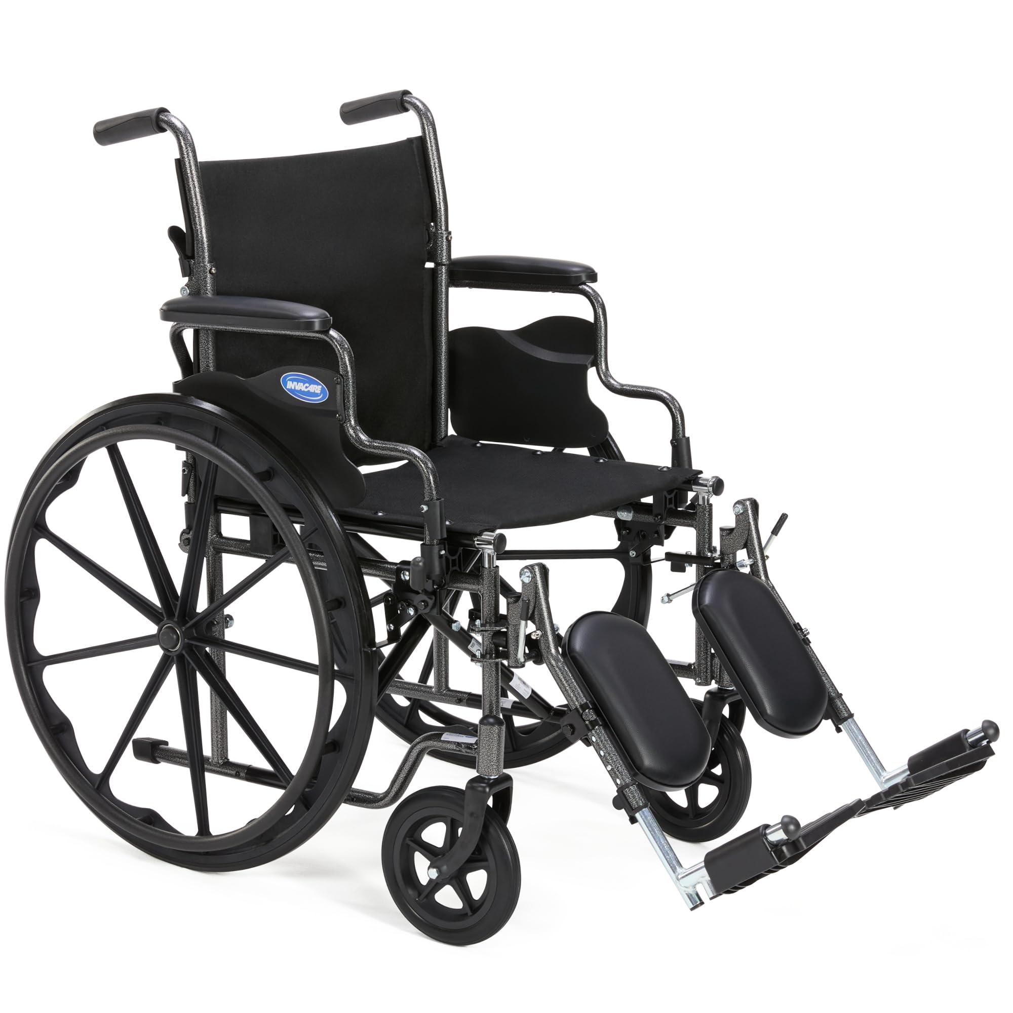 Photo 1 of Invacare Wheelchair for Adult, Compact Folding Manual Wheel Chair with Flip-Back & Removable Desk-Length Arms, Fold-Down Backrest, Lightweight Design, Swing-Away Footrests, 300lb Weight Capacity