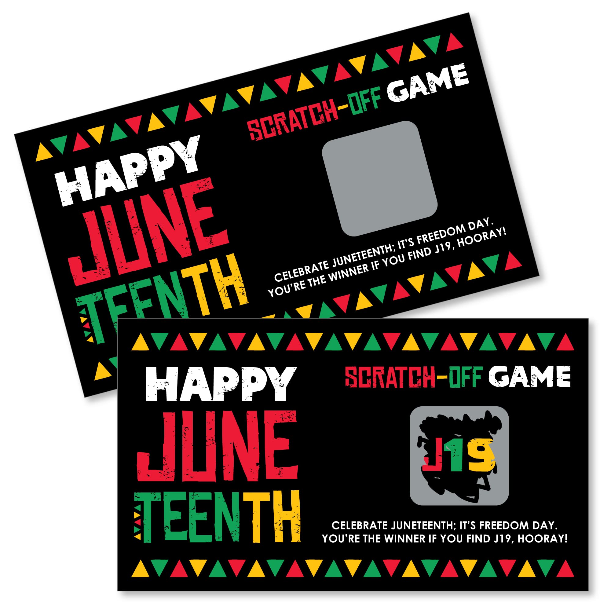 Big Dot of Happiness Happy Juneteenth - Freedom Day Party Game Scratch Off Cards - 22 Count