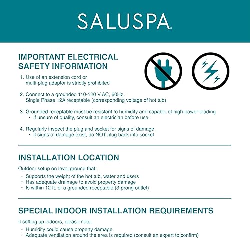 Miniatura 5 de Bestway SaluSpa Milan AirJet - Bañera de hidromasaje inflable y paquete de 2 asientos de spa antideslizantes subacuáticos SaluSpa con 2 patas