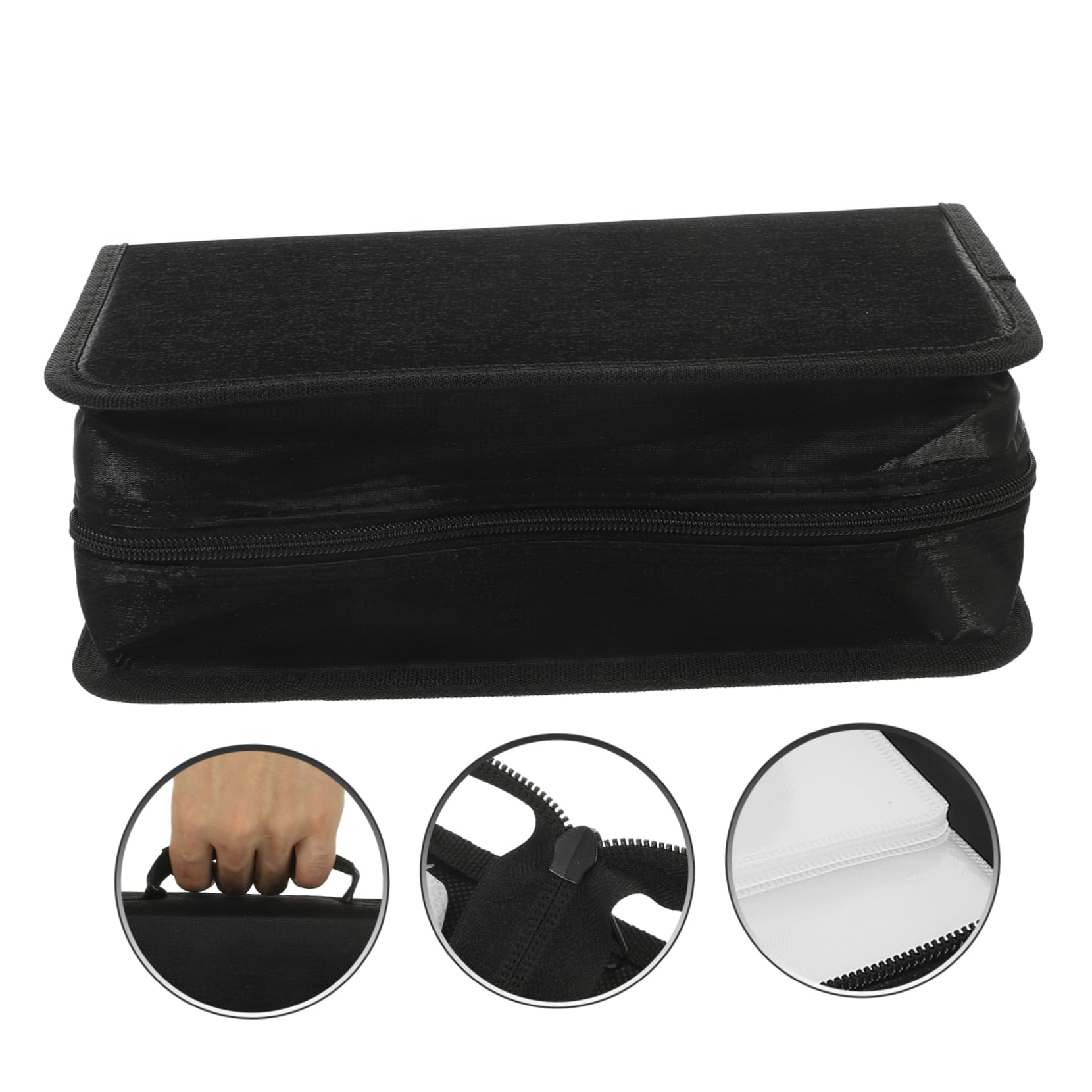 Mobestech 3pezzi Custodia Cd Nera Per Dischi Organizer Da Viaggio Compatto Protezione Dvd e Cd Da Graffi Custodia Leggera e Resistente Per Auto e Casa