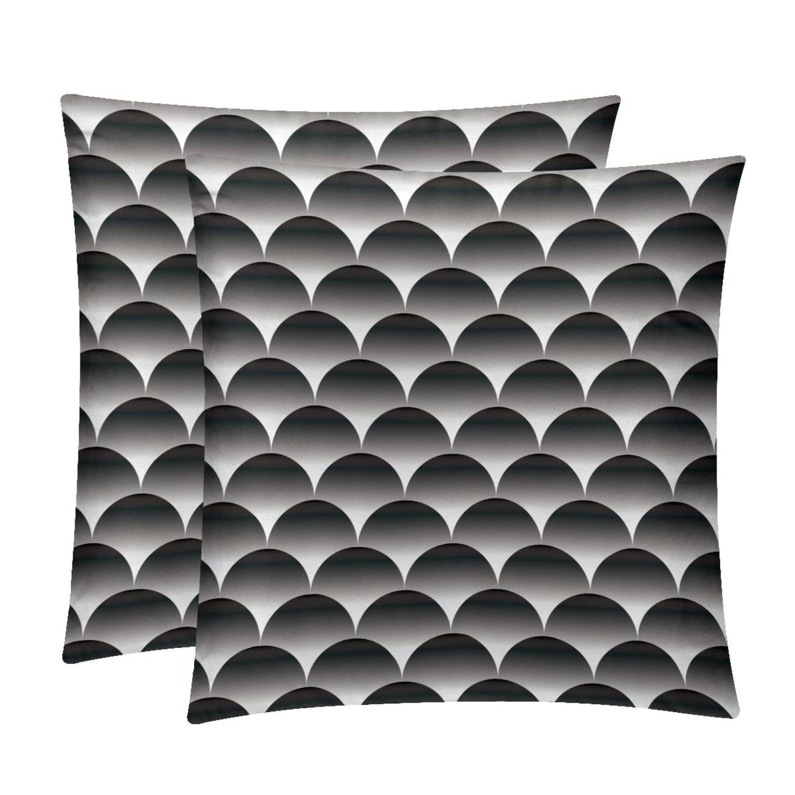 TDGKPZ Black Mermaid Scale Throw Pillow Covers 2 Pack Pillowcases Soft Cozy Pillow Cases For Couch Bed Sofa 45x45cm