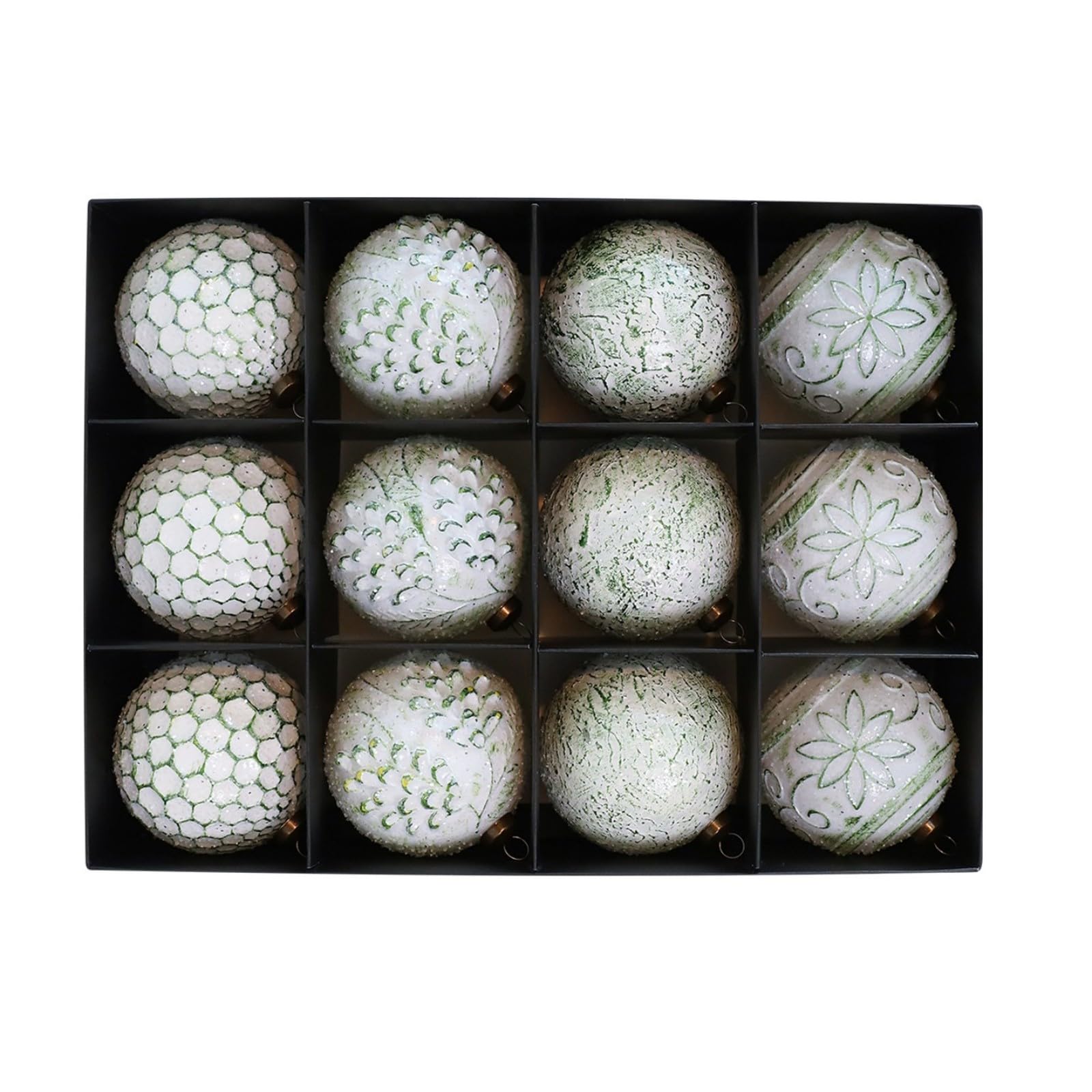 12Pcs Antiqued Christmas Baubles Decorations for Christmas Tree Hanging Ball Ornament for Holiday Party Centerpieces Ornament