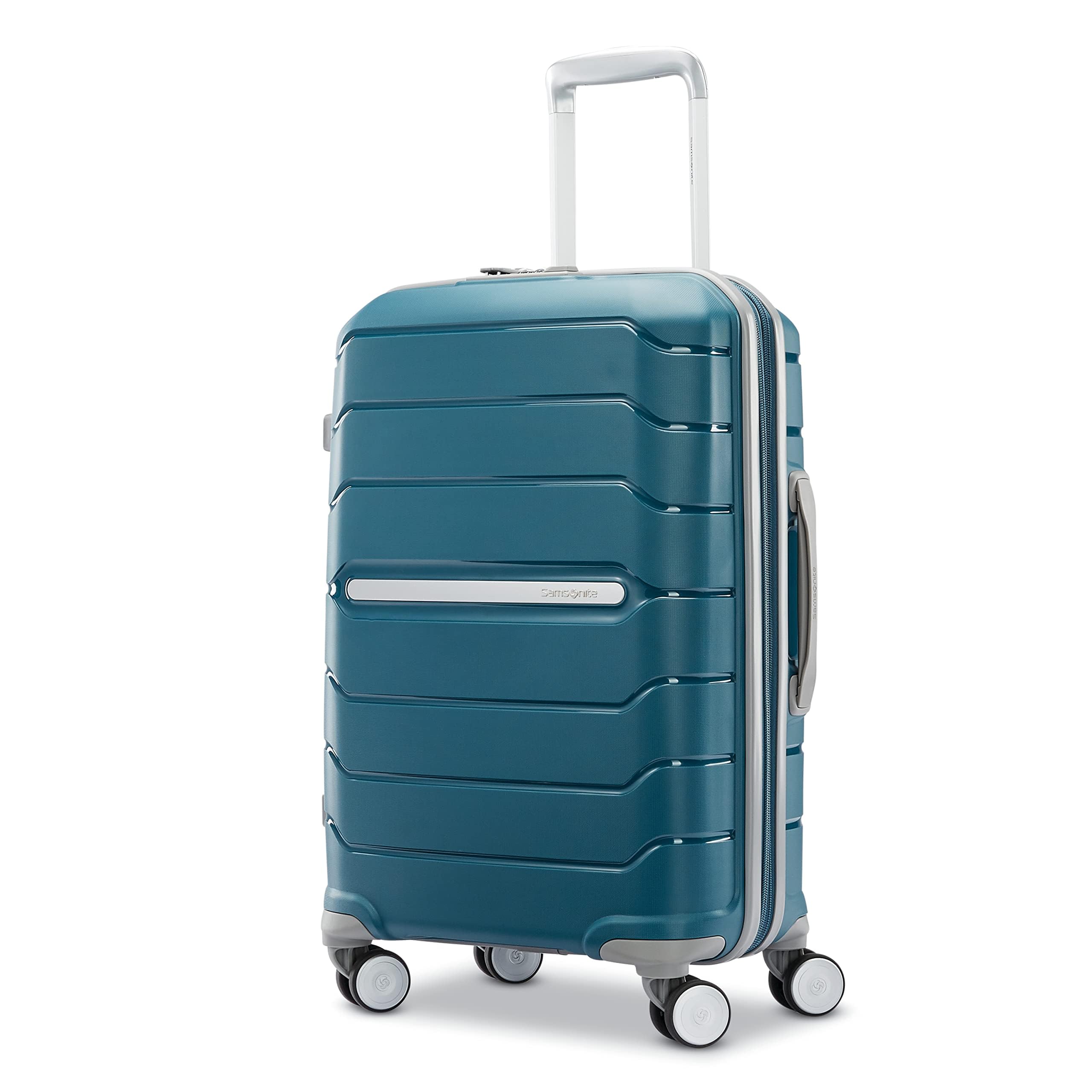 Samsonite Freeform 2-Piece Luggage Set - Carry-On & Large Checked Luggage with Dual Spinner Wheels - Durable Polypropylene Hardshell - TSA Lock, Airline-Approved - Expandable Hard Shell - Dark Teal view 2