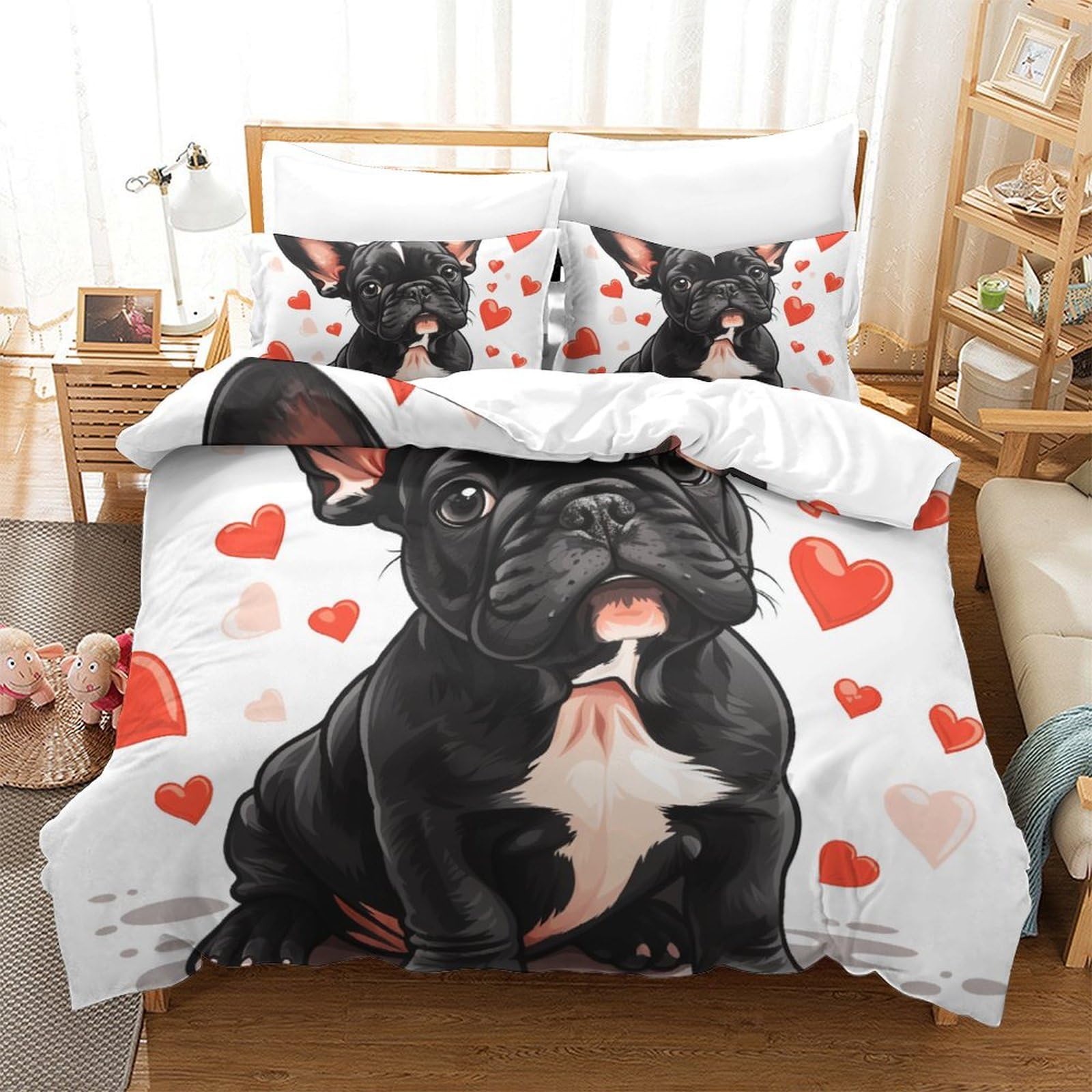 Housse de couette Bouledogue Français Super King, le cadeau parfait pour les passionnés