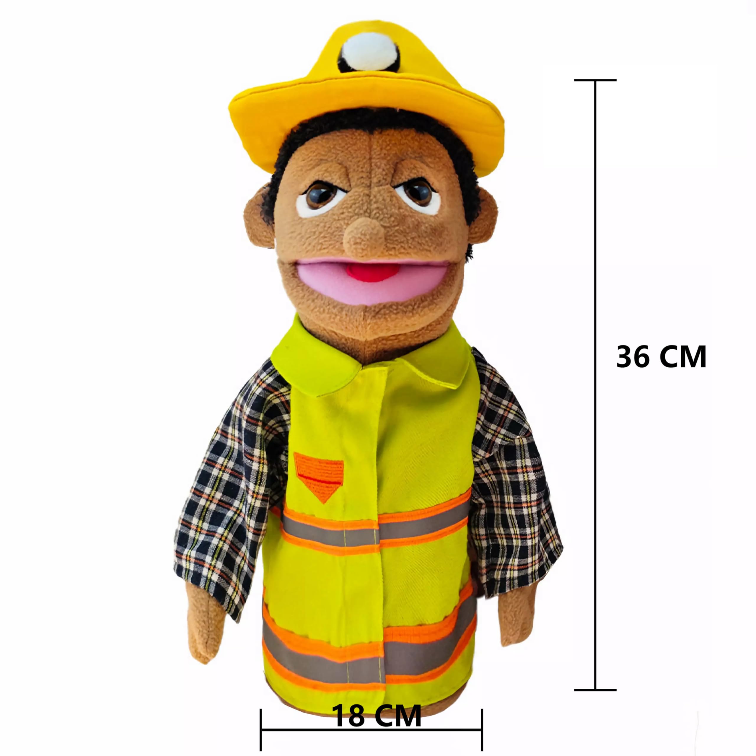 LOMTRATS Theater Hand Puppets for kids,Includes Teacher, policeman, farmer, pirate, detective, etc. with Movable Open Mouths,Perfect for Storytelling,Teaching,Festival Gifts,1 PCS with Joystick - Image 2