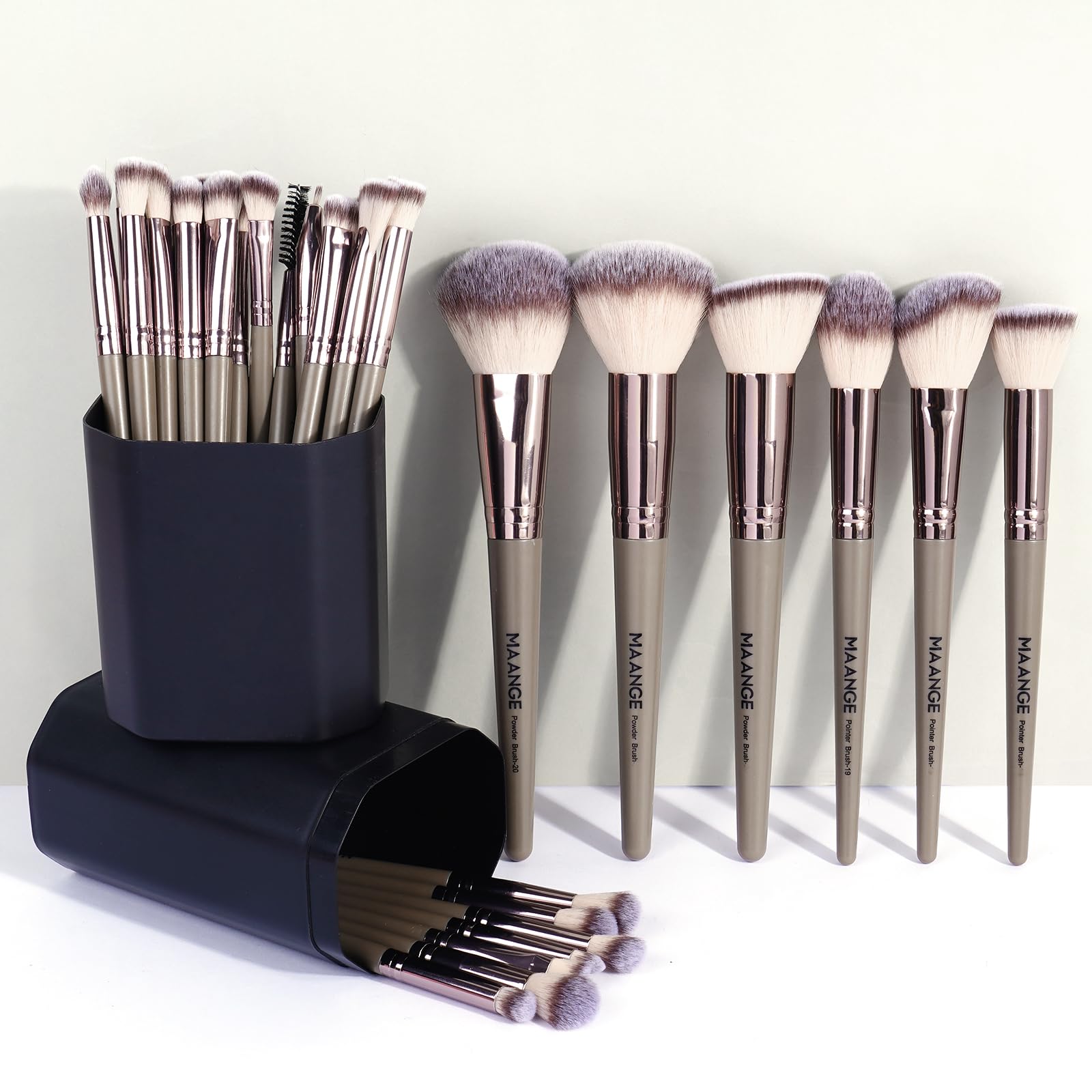 MAANGE Lot de 30 pinceaux de maquillage professionnels pour fond de teint, poudre, blush, anti-cernes, contour, maquillage des yeux et du visage