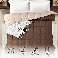 Vista 5 de Homelike Moment Comforters Queen Size - Brown Duvet Insert Down Alternative Bed Queen Comforter, Lightweight Bedding Comforters Full Size Quilted