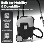 Dapper Supply Wet/Dry Dust Extractor/Vacuum with Auto HEPA Filter, 8 Gallon, Tool Auto-Start, 140 CFM, 20 kPa Suction, 2-Year Warranty – Ideal for Drywall, Jobsite Dust Collection, and General Cleanup