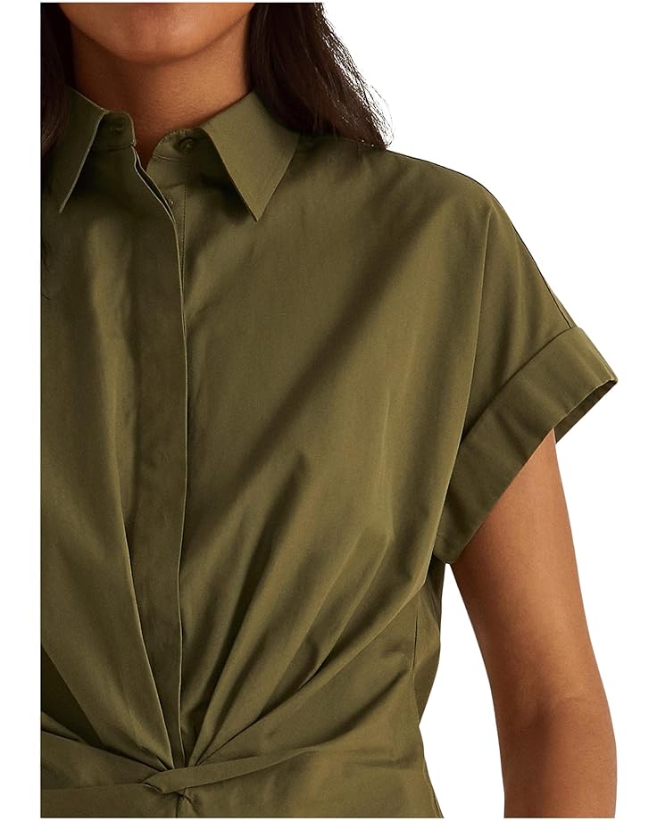 Lauren Ralph Lauren Twist-Front Cotton Broadcloth Shirt - #3 of 4