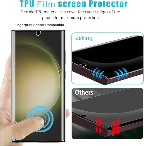 Miniatura 5 de Paquete de 3 + 3 protectores de pantalla para Samsung Galaxy S23 Ultra 5G (no de vidrio, paquete de 3 películas de poliuretano termoplástico