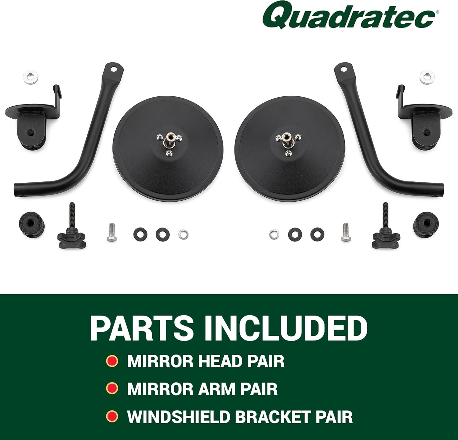 Quick Release Mirrors with Round Head - Fits Jeep Wrangler JL & Gladiator JT 2018-2023 - Solid Steel - "Doors Off" Driving Experience - Mounts To The "A" Pillar and Fully Adjustable - Sold In Pairs