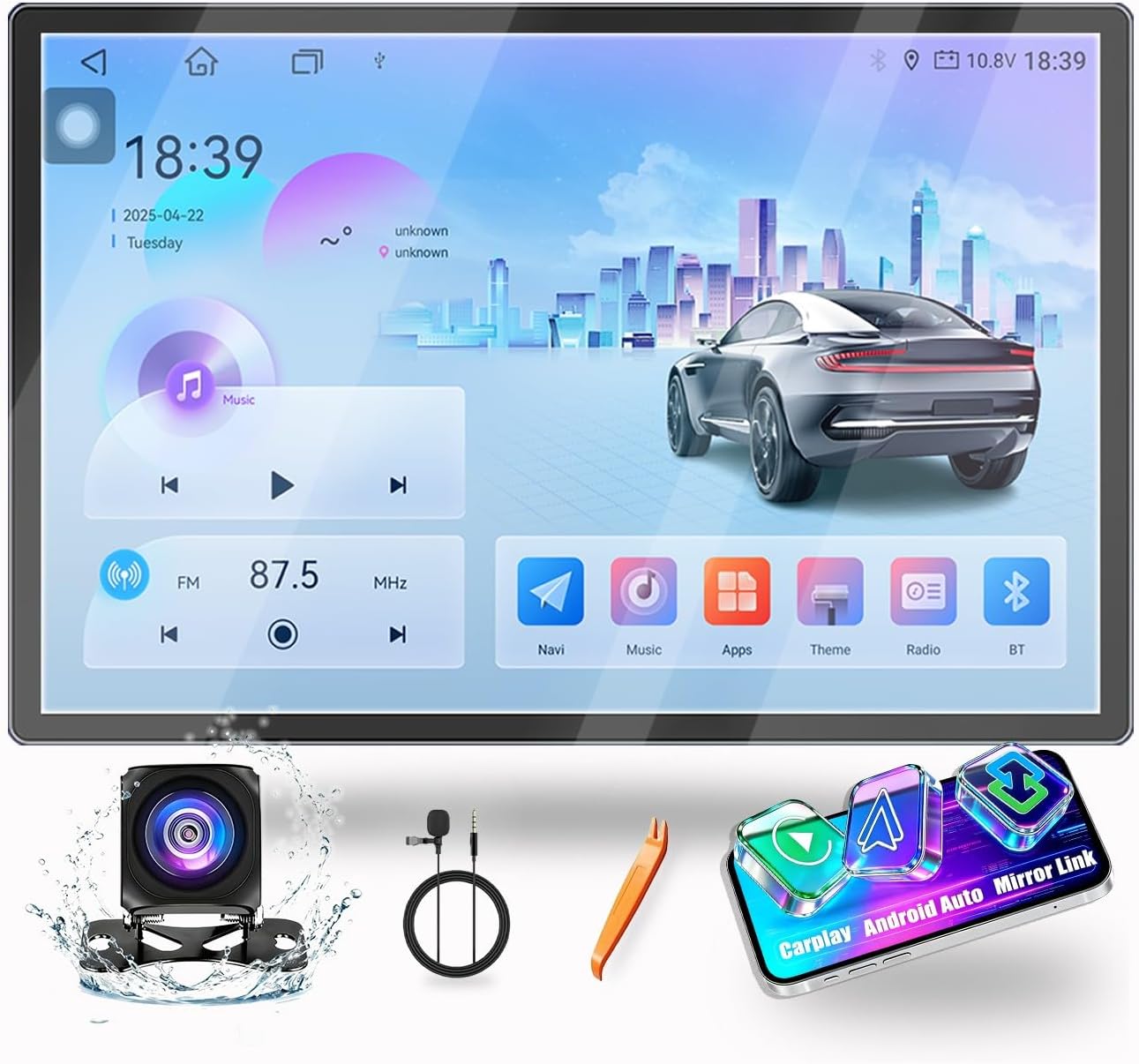 for Audi A4 2002-2008 Car CarPlay Android Auto Navigation Stereo GPS Radio Reverse Camera Display 13.1" QLED Touchscreen Headunit Tablet Pad Media Player, if Applicable Octa Core 4G+64G