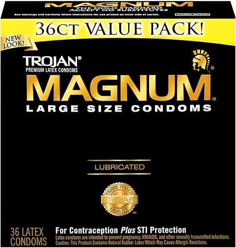 Trojan Magnum Preservativos, lubricados, grandes, 36 unidades