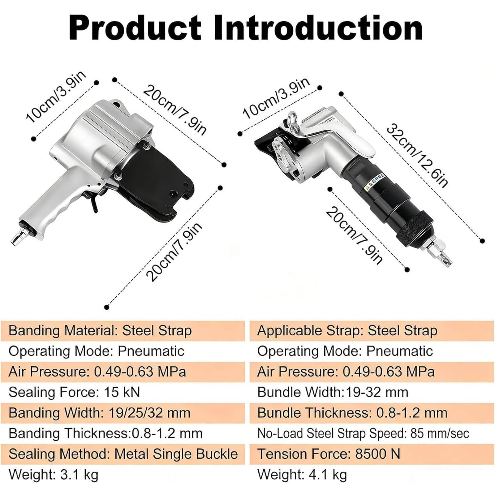 Reggiatrice Pneumatica, Kit Robusto Da 8500 N