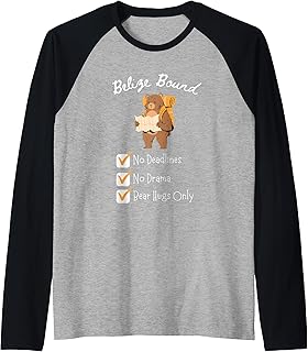 Belize Vacation Bear Hugs Only Belize Raglan Baseball Tee