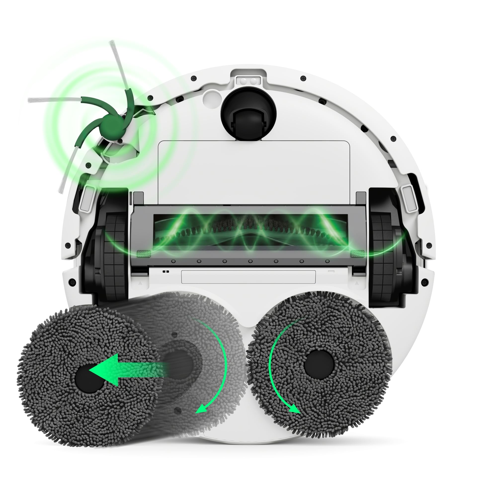 iRobot Roomba® 515 Combo ze stacją Auto Empty, robot odkurzająco-mopujący, moc ssania 22000 Pa, obrotowe mopy, pranie i suszenie padów, biały