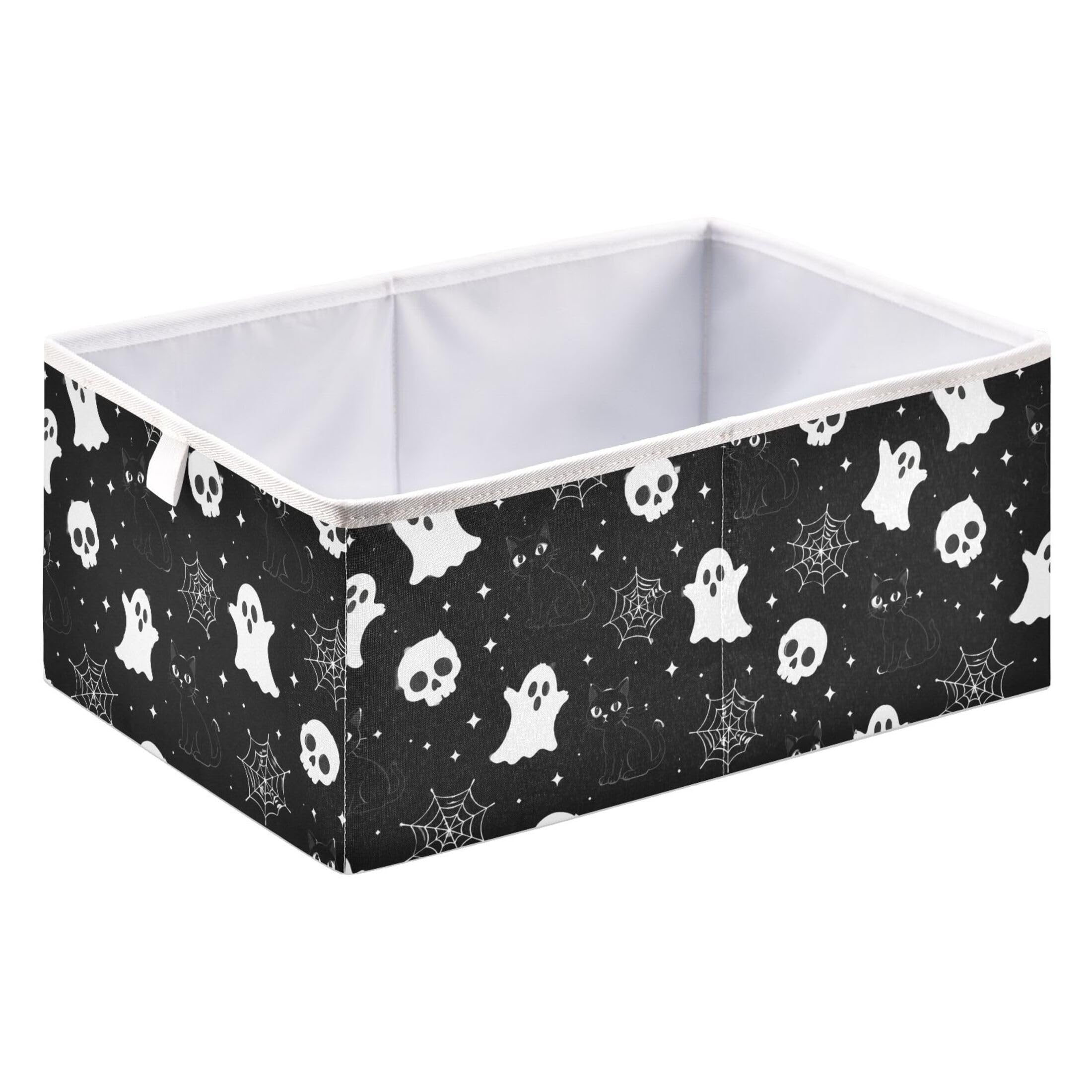 Kutsu Ghosts Webs Skulls Storage Box, Foldable Storage Bins with Handle