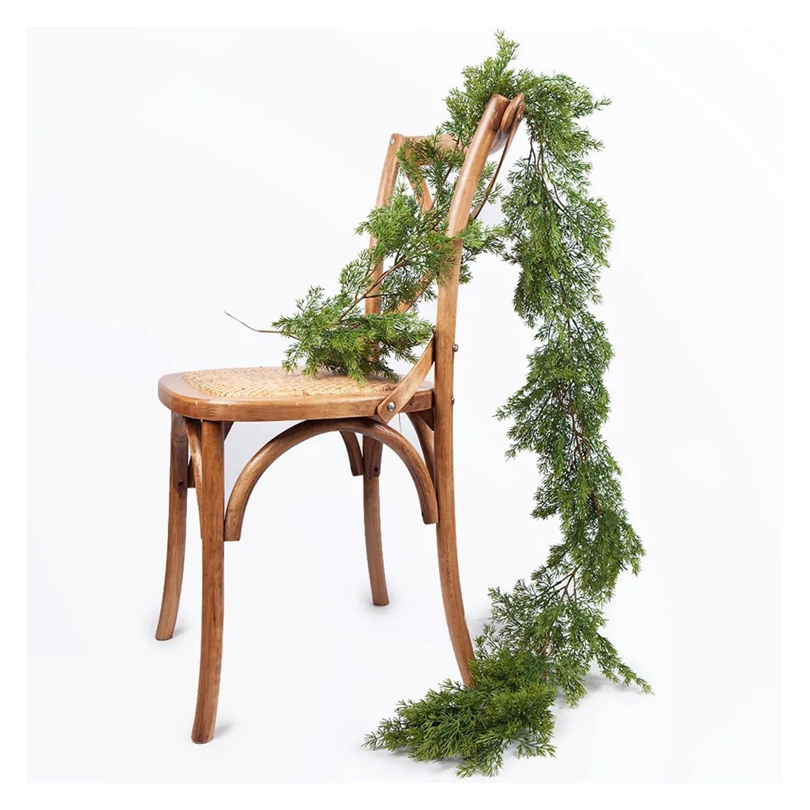 Künstliche Weihnachtsgirlande aus Kiefern und Zypressen (180/270 cm) for Tisch, Kaminsims und als Heimdekoration(270cm)