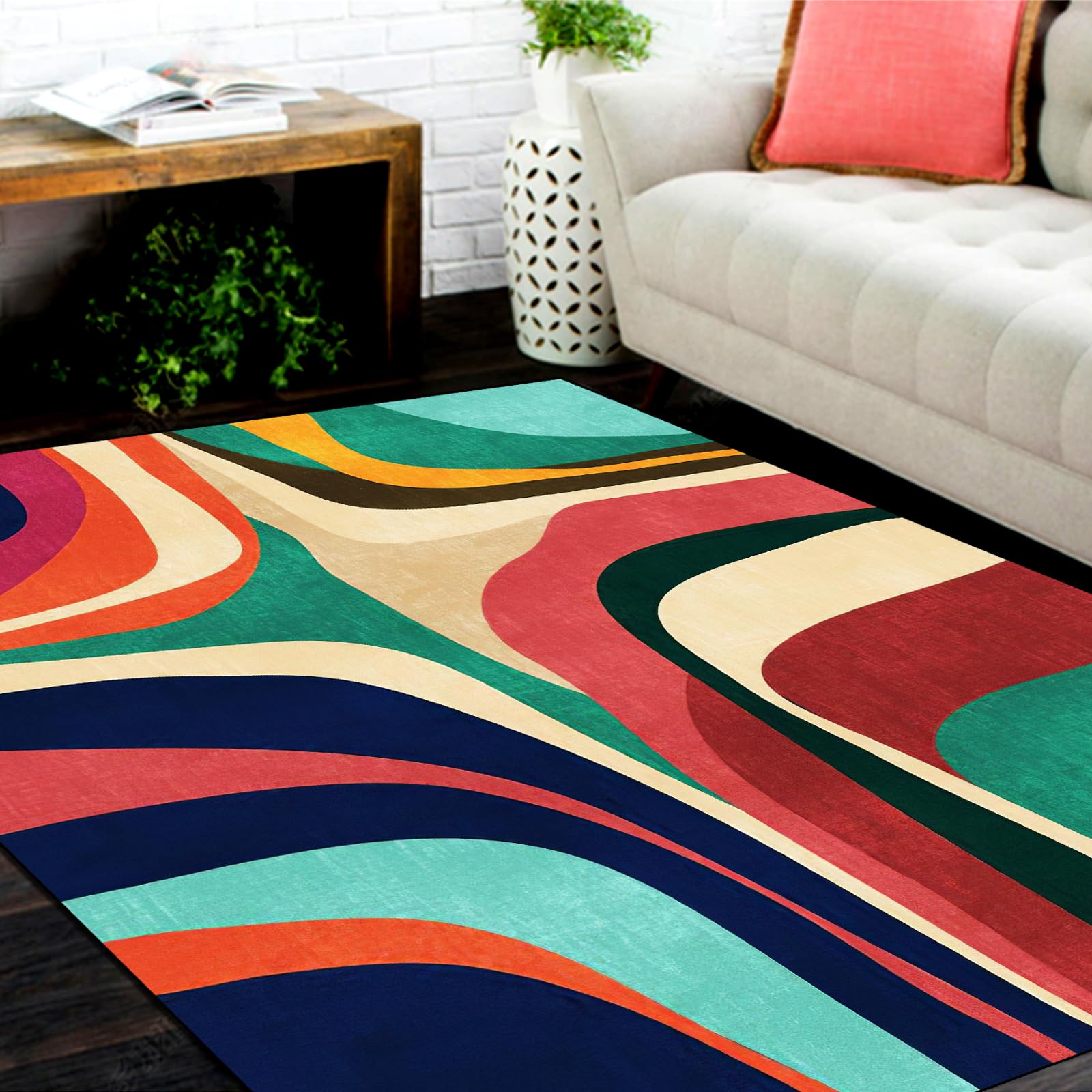 Tapis de salon moderne lavable 200x290, fini les glissades et les taches
