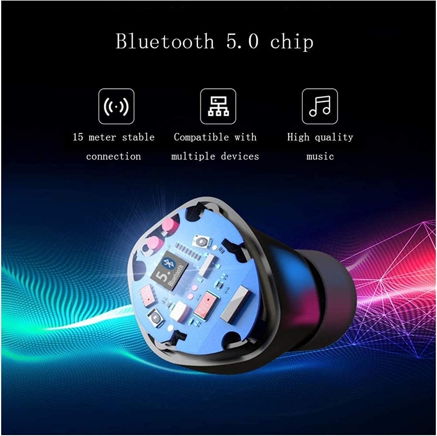ARTSZY Auricolari Wireless Bluetooth 5.0 Auricolari in-Ear con Custodia Stereo di Ricarica e microfoni integrati /IPX5 A Prova di Sudore/per Palestra di Allenamento Sportivo