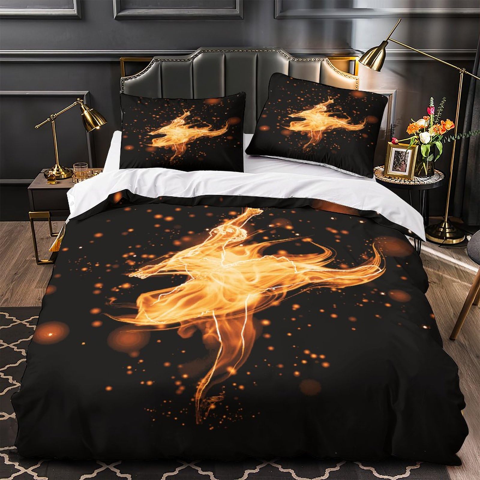 MXRMXR Dancing 3D Digital Print Bedding Sets with Pillowcase Duvet Cover Soft Microfiber 3 Piece Set Quilt Cover with Zipper Closure for Kids Adult Teens Super King（260x220cm）