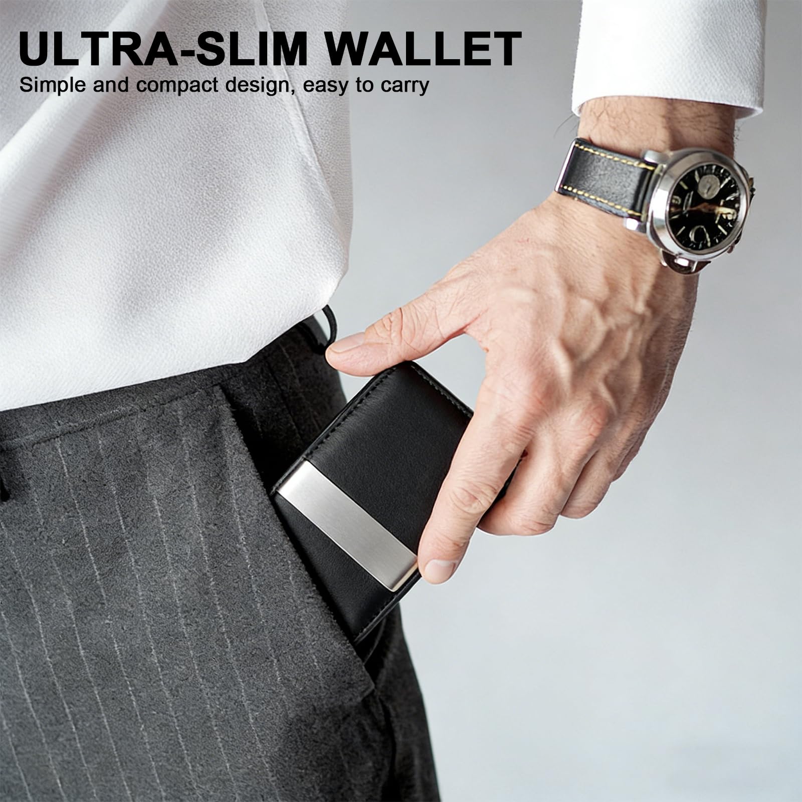 Klamra do pieniędzy, Slim Wallet z klipsem na pieniądze, PU, mały, smukły portfel, etui z uchwytem na karty, klamerki na banknoty, etui na karty kredytowe