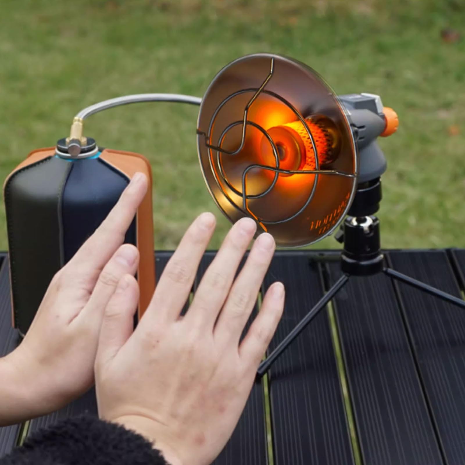 Riscaldatore A Gas Riscaldamento Da Campeggio Portatile Base Universale Girevole A 360° Livello Di Calore Regolabile Non Necessita Di Alimentazione Elettrica
