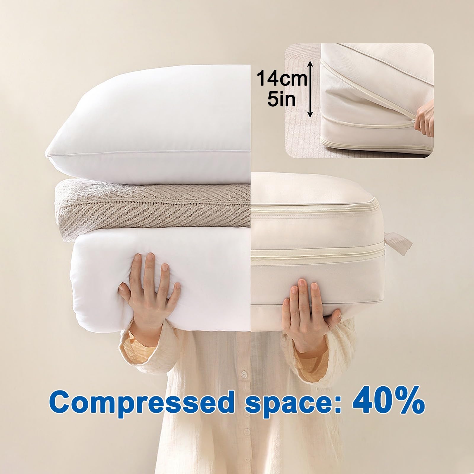 Paquete de 2 Organizador de Ropa para Closet, Plegables Almacenamiento Hogar, Lavables y Comprimibles, Ropa, Edredones, Mantas(Pink,X-Large)