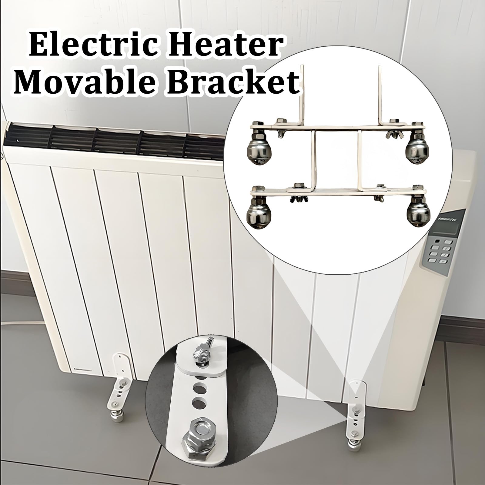 Soporte Móvil con Ruedas Esféricas, Apto para Radiadores En Baño De Aceite, Ruedas Giratorias De 360°, Base para Calefactor Eléctrico, Soporte para Radiador.