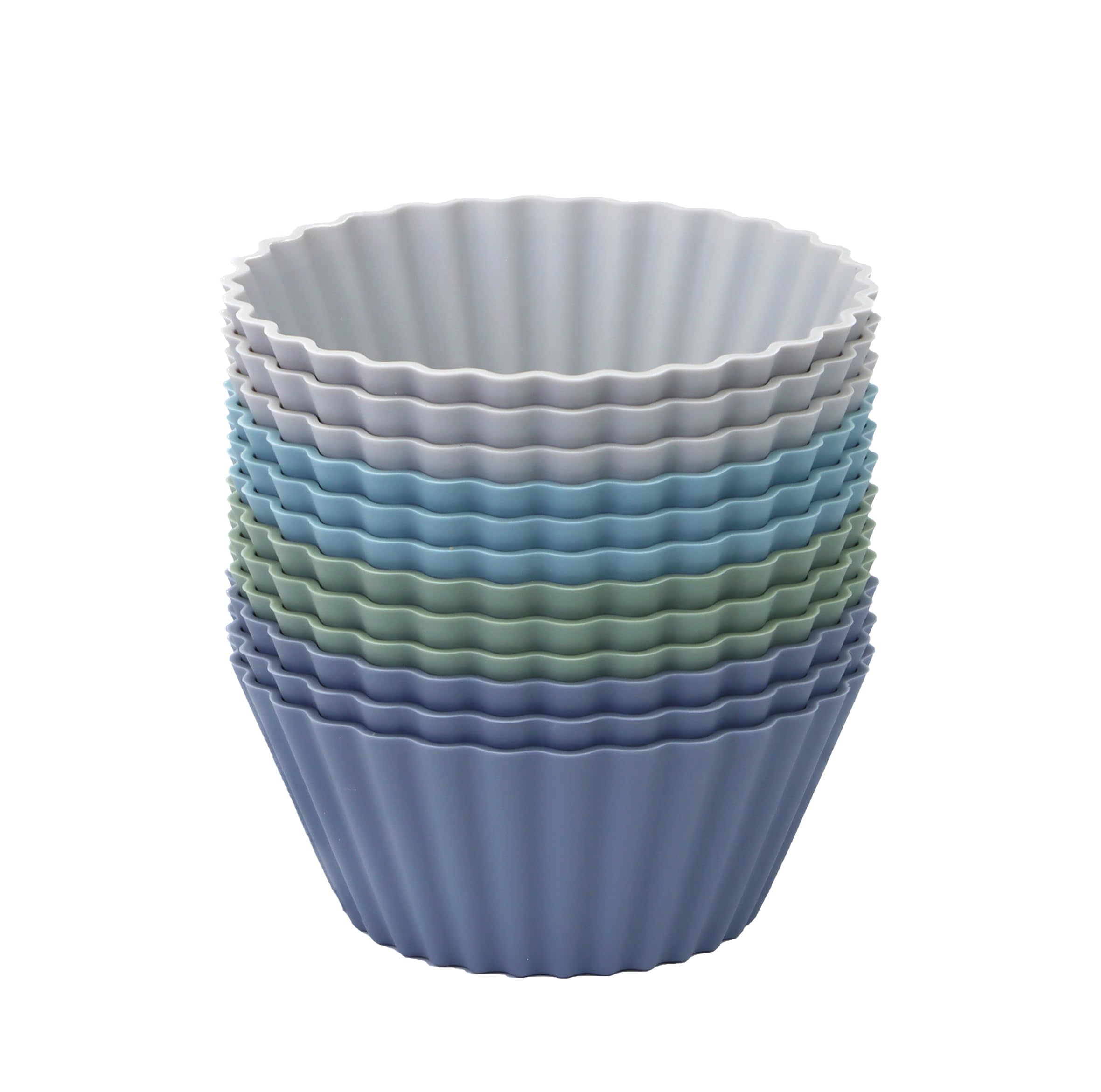 Lot de 12 grands moules à muffins réutilisables en silicone - 9 cm - Sans BPA - Passe au lave-vaisselle