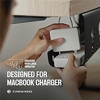 Vista 6 de No-Drill Under Desk Cable Management Tray - 2-Pack Wire & Cord Organizer - Standing Desk Cable Management - Power Strip Holder - M