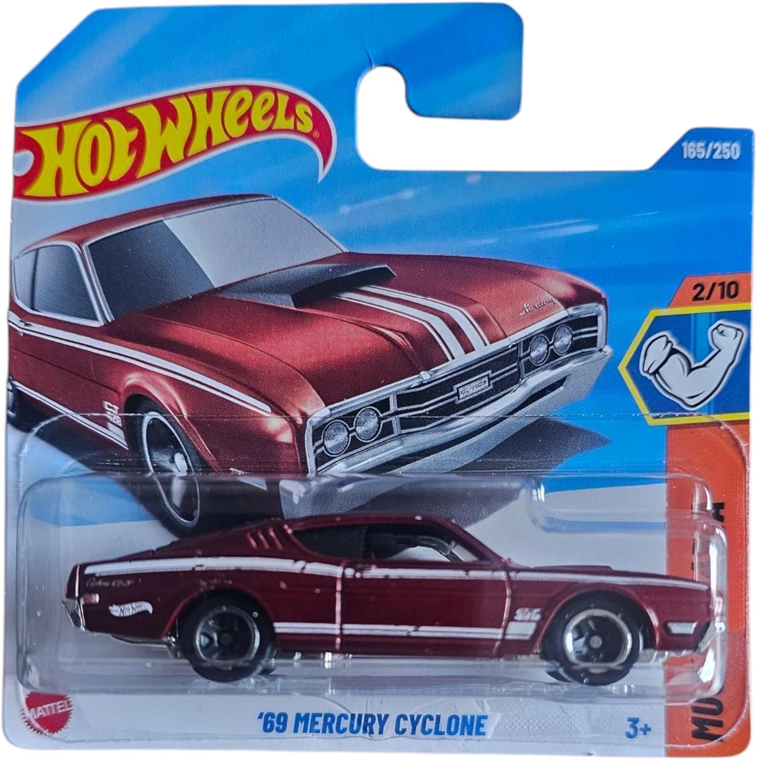 Hot Wheels - ´69 Mercury Cyclone - Muscle Mania 2/10 - HYY61 - Short Card - Ford - Dark Red - Mattel 2025-1:64