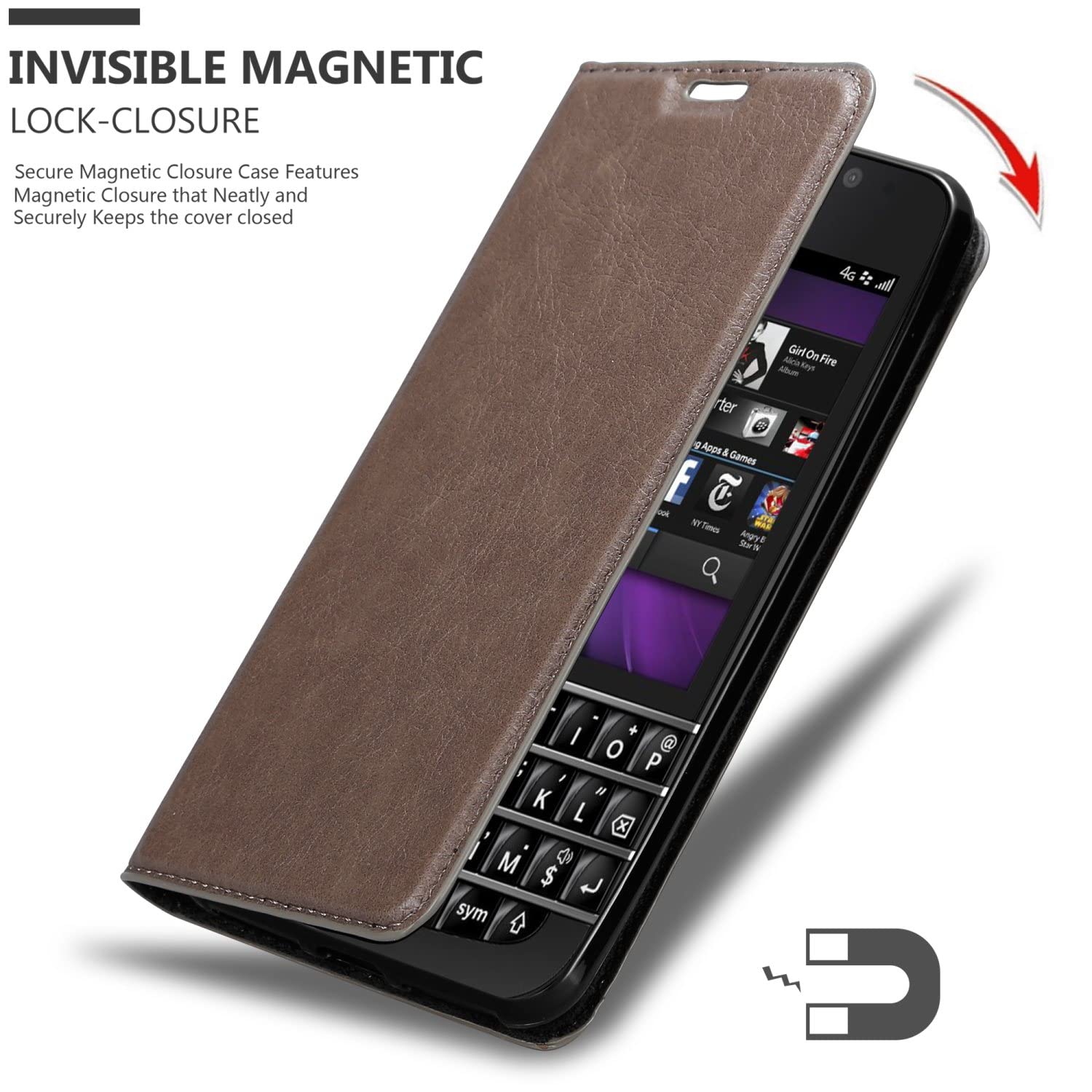 Cadorabo Custodia Libro per Blackberry Z10 in Lila Bordeaux - con Vani