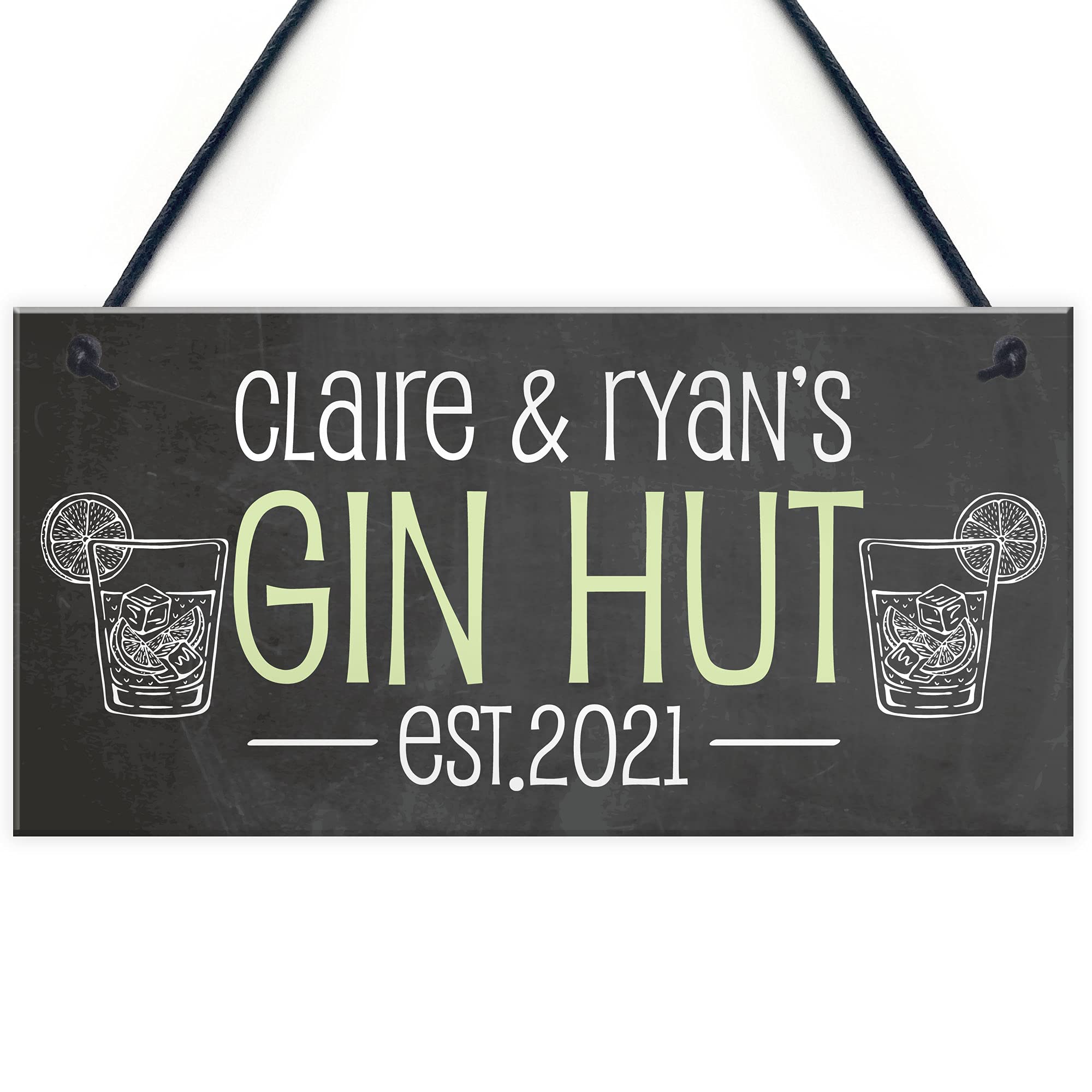 Red Ocean GIN HUT Personalised Decor Sign For Home Bar Garden Bar Home Pub Plaques