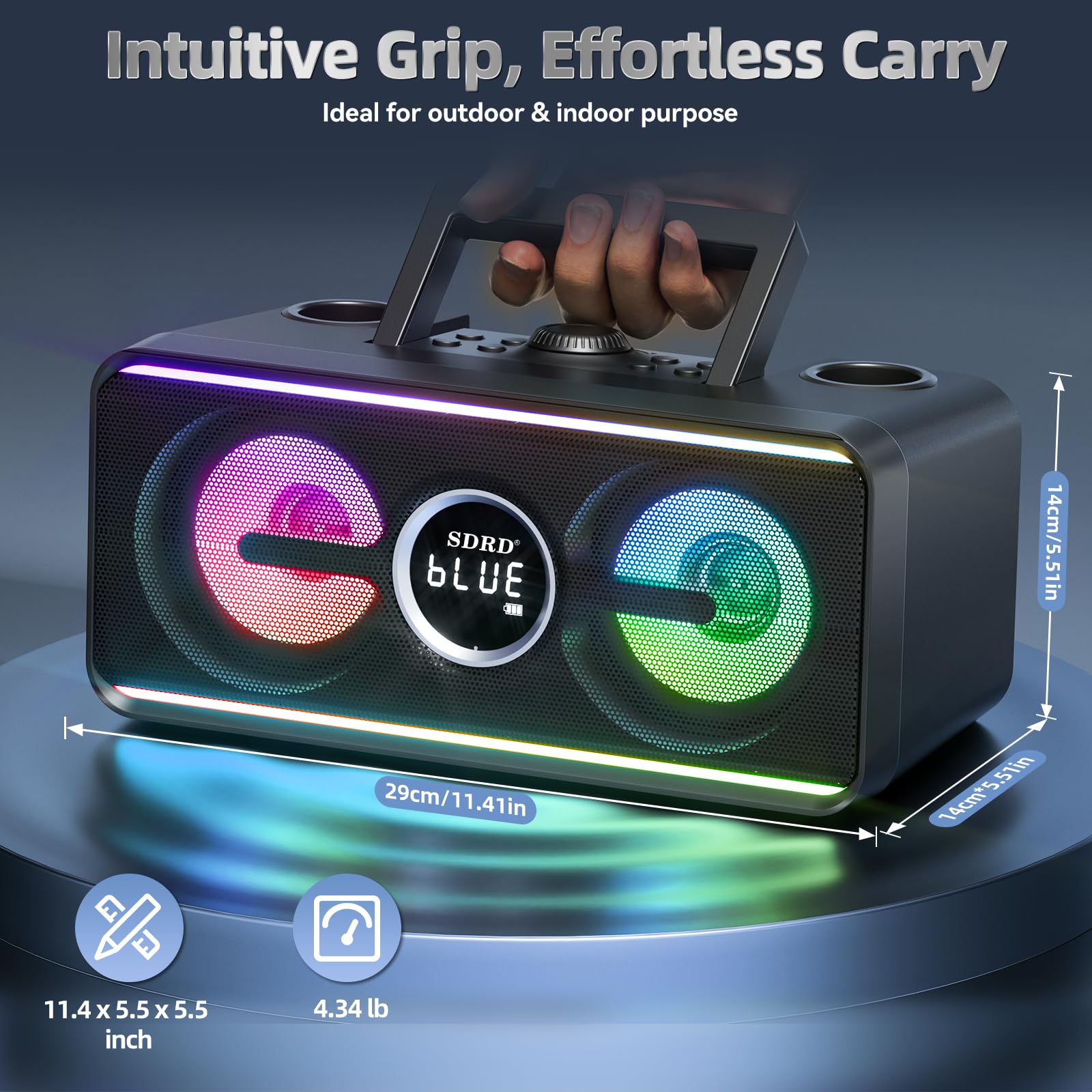 216 Bluetooth-Karaoke-Maschine für Erwachsene und Kinder mit Aufbewahrungs- und Ladestation, Leistungsstarkem Karaoke-System, 12 Stunden Spielzeit, Wiederaufladbarem Kabellosem Mikrofon