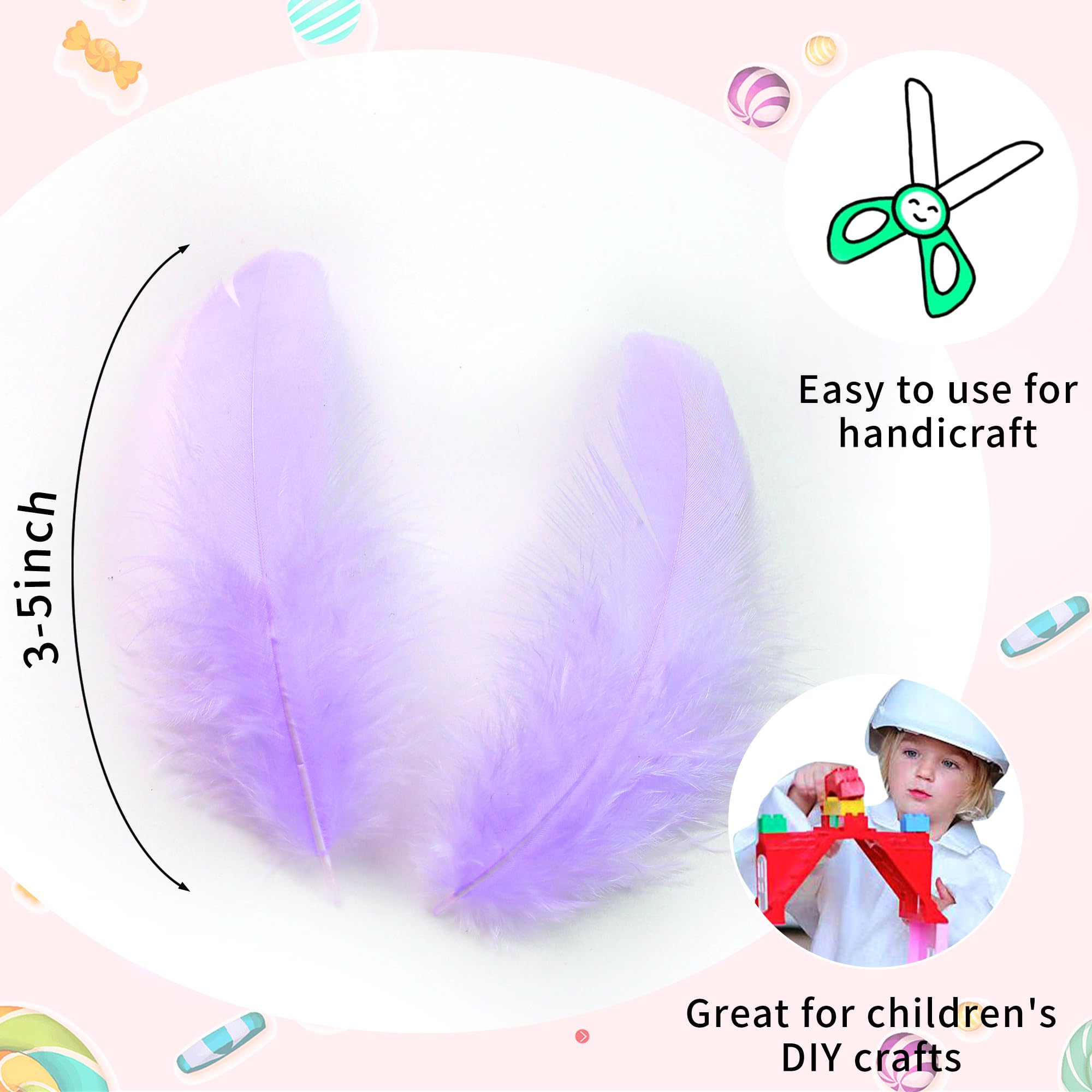 Soarer Light Purple Feathers for Crafts - Image 3