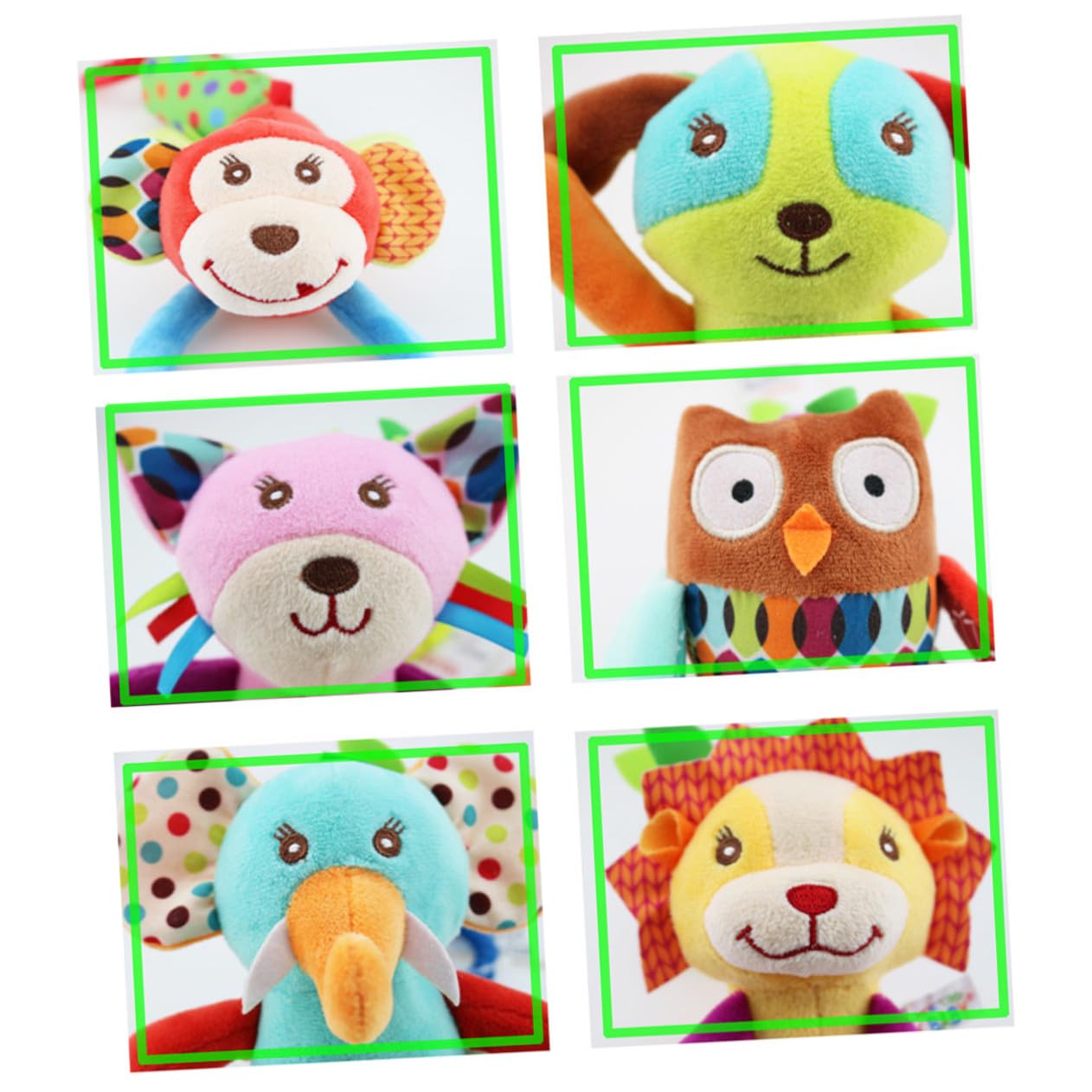 Jouets de Dessin Animé pour Bébés Cloches Rotatives, Peluche Courte, Facile à Suspendre, 4 Pièces pour Lit ou Poussette, Stimulation Visuelle et Éveil