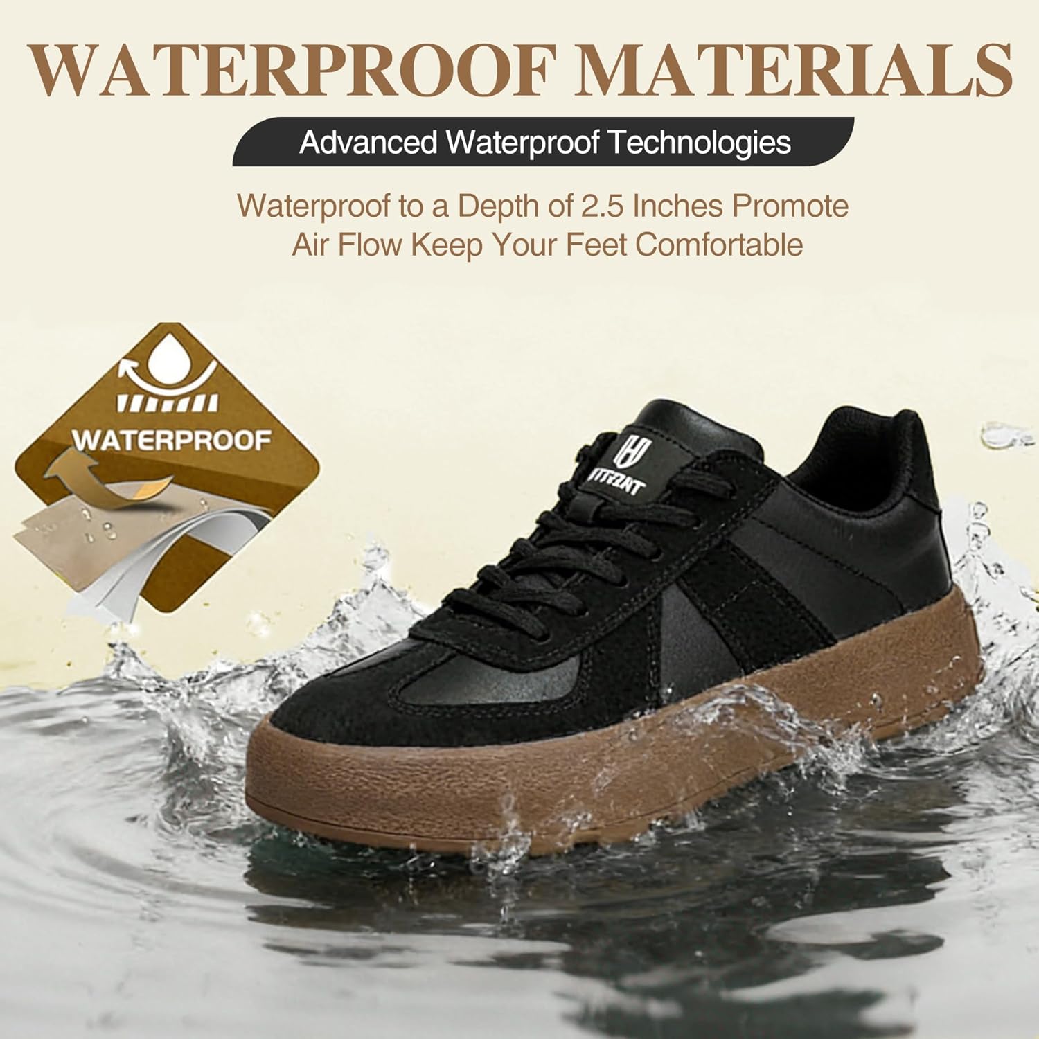 Steel Toe Shoes with Kevlar Midsole - Indestructible Safety Shoes for Men Women, Slip Resistant Waterproof Industrial Construction Footwear