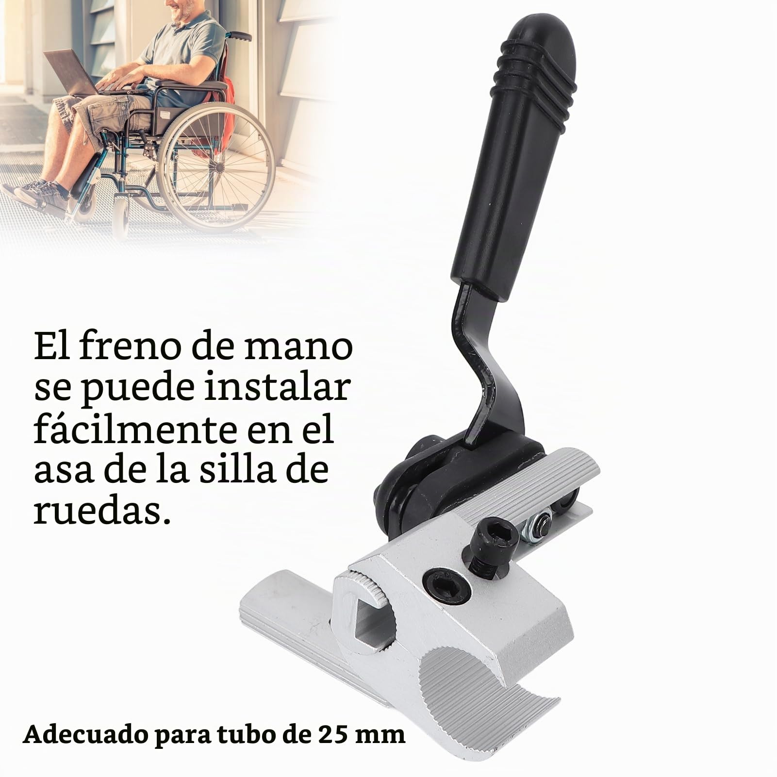 Freno de estacionamiento para Silla de Ruedas, Pieza de Repuesto para Silla de Ruedas, Accesorio de Freno de Mano de sensibilidad para sillas de Ruedas(Derecha)