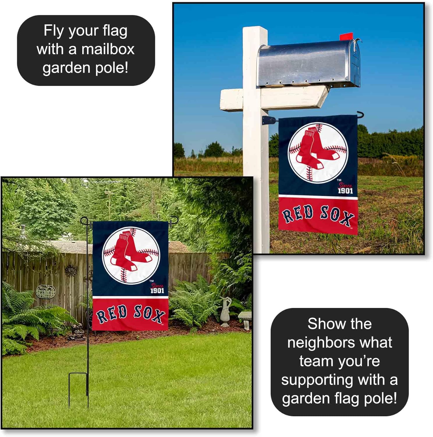 WinCraft Boston Red Sox Retro Vintage Throwback Double Sided Garden Flag - Image 4