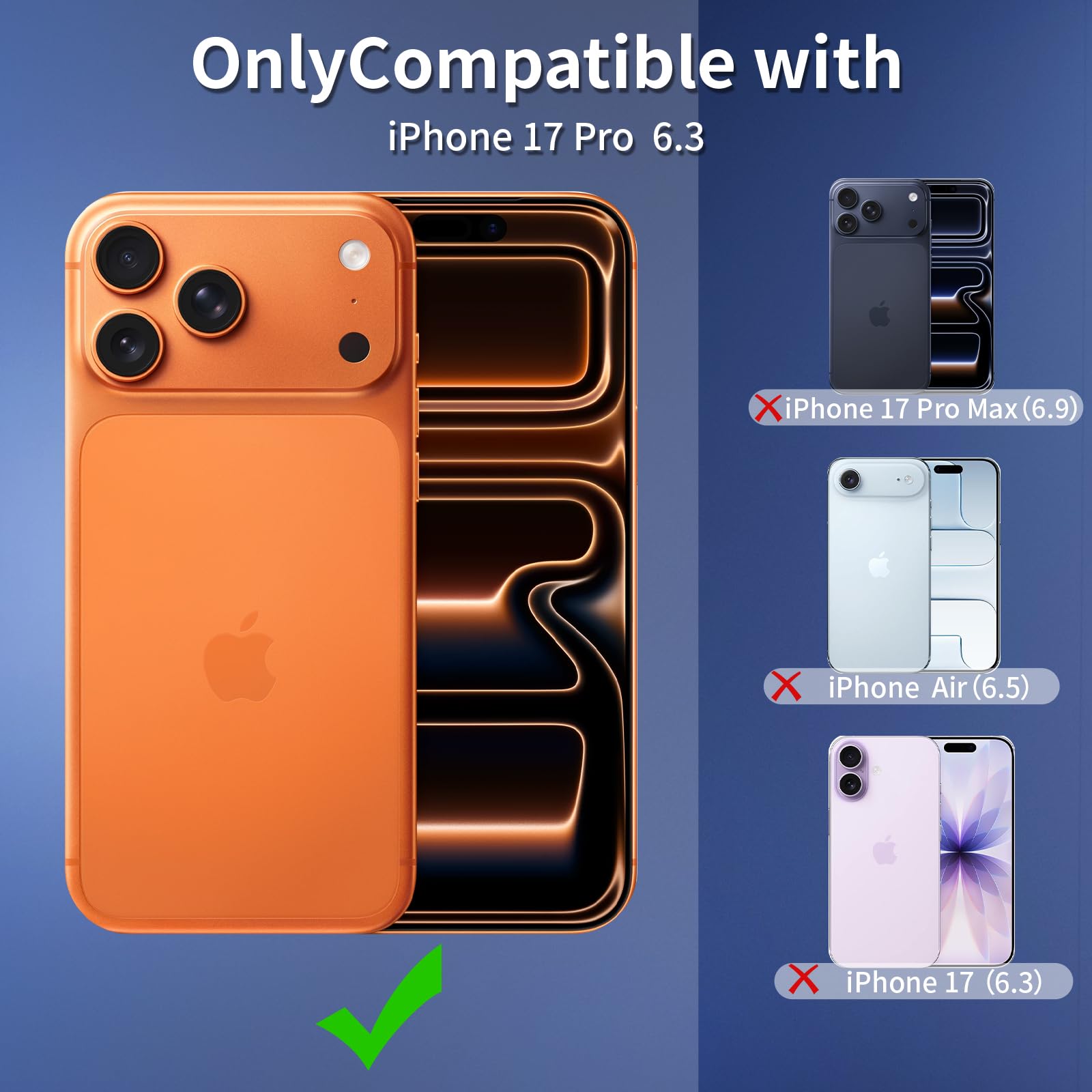 Yohii 3 in 1 Magnetica Cover per iPhone 17 Pro con 2 Pezzi Vetro Temperato [Protezione Fotocamera] Compatibile con Mag-Safe, Custodia Antiurto di Livello Militare, Trasparente