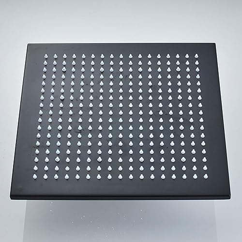 Miniatura 7 de Matte Black Thermostatic Rain Mixer Shower Combo Set Ceiling Mounted Bathroom Shower Faucet Set with Shower Head, Handheld Shower, Body Jets,8 Inches