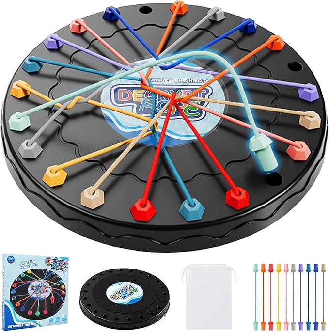 Dollar Opens Higher 2 711CsT4GLJL. AC SX679 Brainy Knots Rope Untangling Puzzle Game,Strategy Board Game Rope Untangling Challenge,Perfect for Parent-Child Interaction,Family Travel Party Toys,Best Gifts for Kids or Adults.