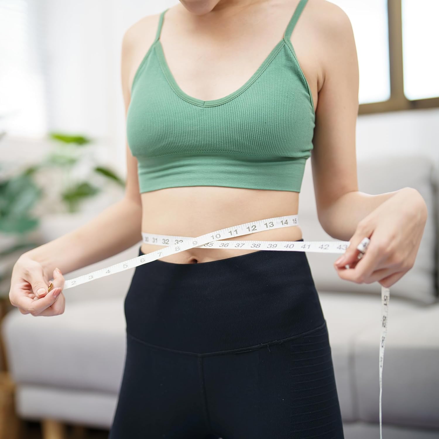 Generic 1Pcs Measuring Tape 1.3ft Push-Button Dual-Scale Soft Tape Measure +/-5% Accuracy PVC Fiberglass Sky Blue 150x1cm