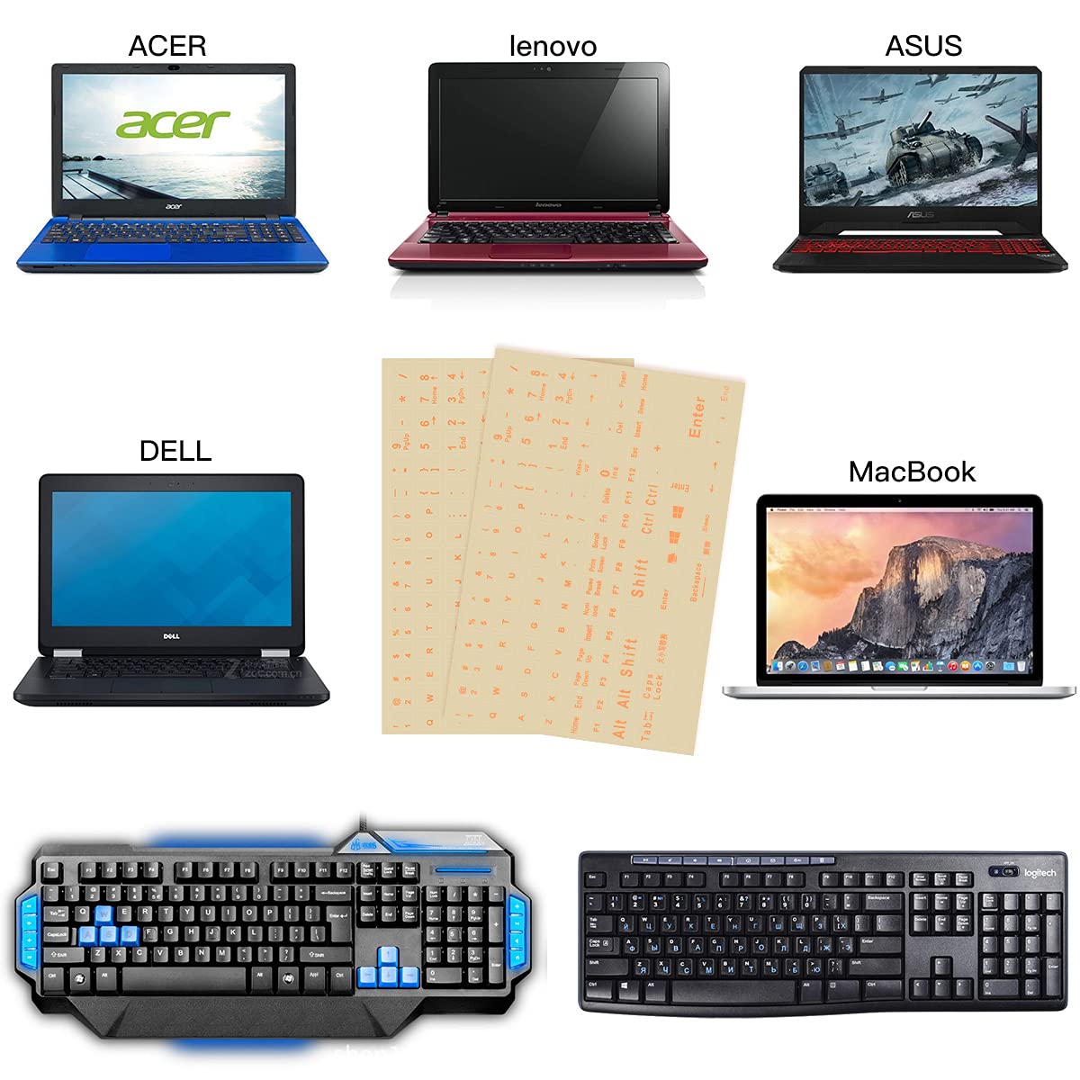 Inglese e Francese Tastiera Adesivi 2pz Copertura per Notebook Computer 723115909432