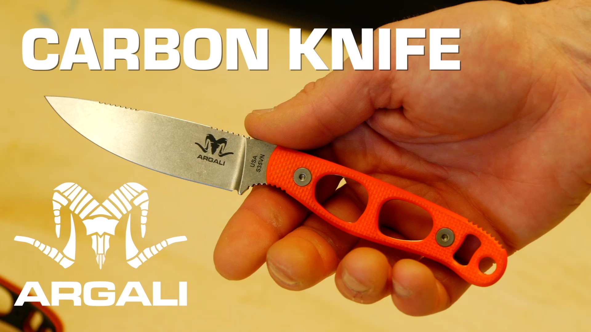 Amazon.com: Argali Carbon Hunting Knife with Kydex Sheath fixed