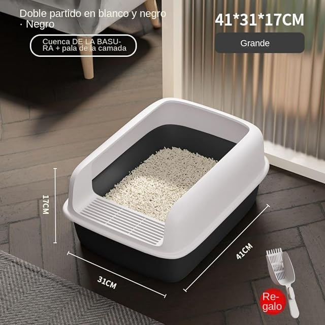 Foto 2 de 8 de XILENY Caja de Arena para Gatos, Caja de Arena Cerrada,Arenero para Gatos Grande