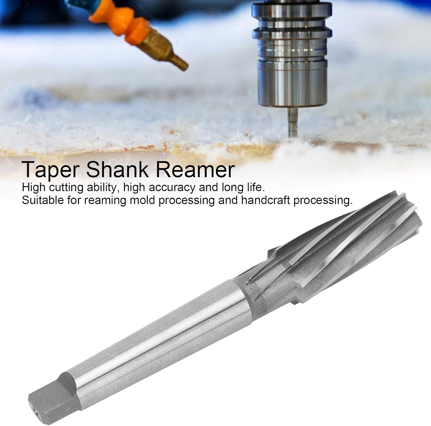 Machine Reamer 1:10 Taper, HSS Reamer, 19 x 50 x 24 mm Accurate Cutter for Processing, Manual Machining, HSS Material, 50 mm (2 in) Cutter Length