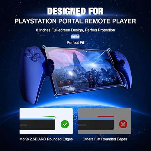 Miniatura 2 de MoKo Protector de pantalla compatible con PlayStation Portal Remote Player, paquete de 4 películas de vidrio templado de dureza 9H antiarañazos,