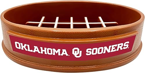 Miniatura 252 de NCAA Super-Bowl Iowa Hawkeyes - Cuenco para perros de alimentación lenta con diseño de fútbol para una digestión saludable. Cuenco antideslizante